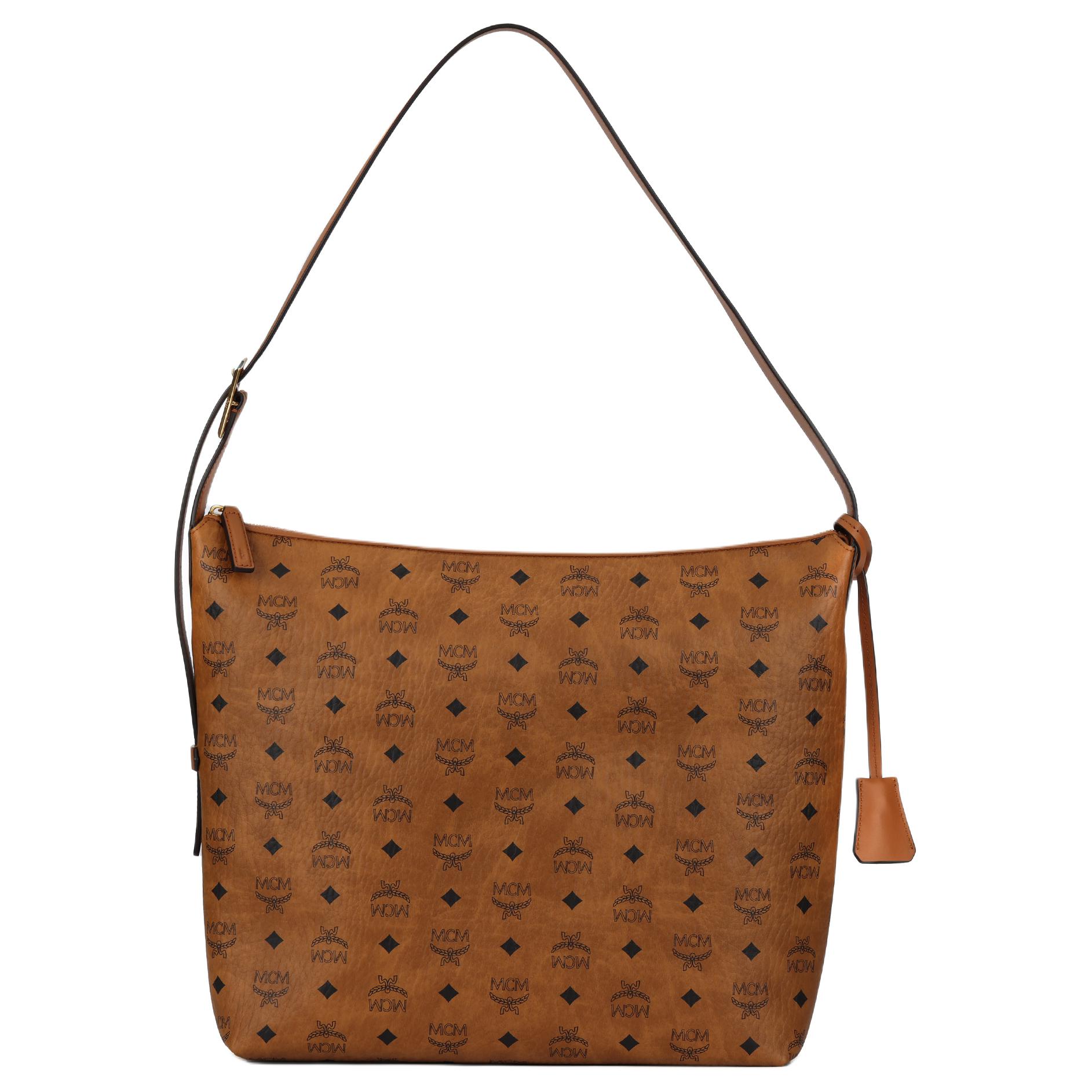 

MCM Aren Visetos Monogram Large Capacity Hobo Tote Canvas And Leather Shoulder Bag Women bags Brown Cognac MWHESTA02CO001 Basic Set (Bag+Dust Bag)