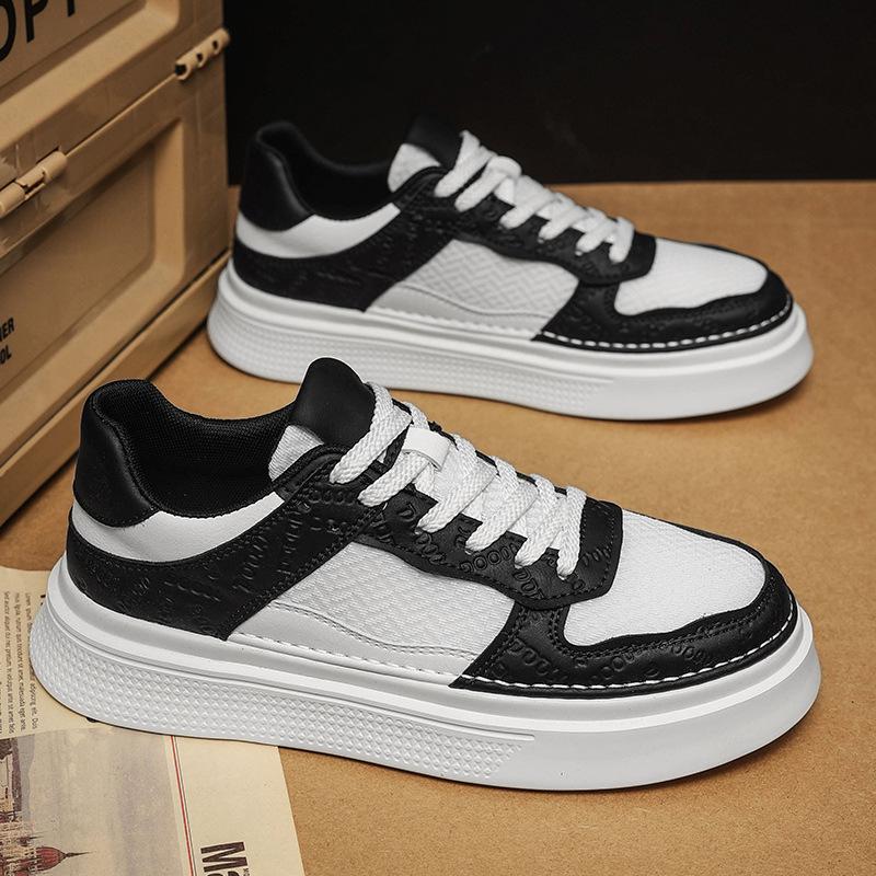 

Men s shoes 2025 new summer breathable sports board shoes comfortable soft-soled casual leather shoes thin classic white shoes 39 чёрный