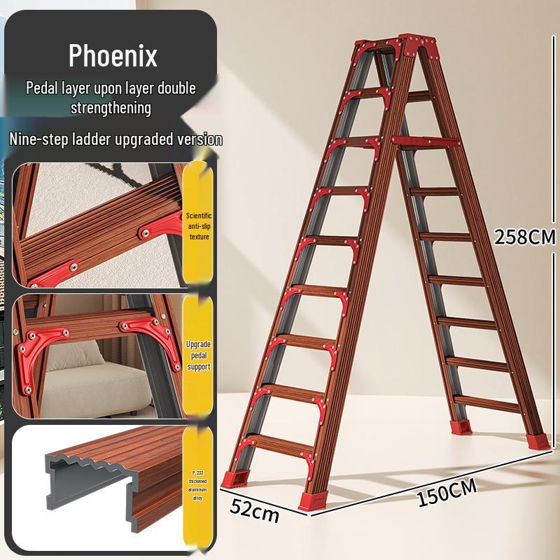 Aluminum Multifunctional Telescopic Folding Ladder: Portable, A-Frame, Household & Engineering Use