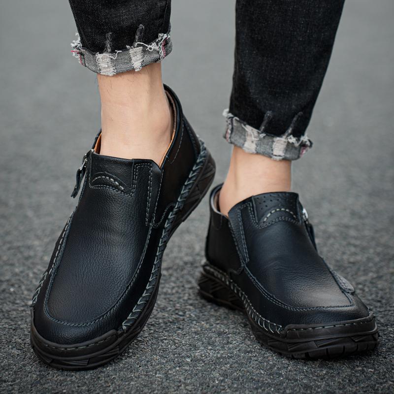 Handmade Split Leather Boots Men Shoes Comfortable Ankle Boots For Men Casual Shoes Large Size Tooling Shoes