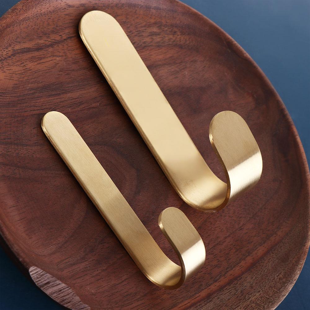 Gold Wall Hook Brass Coat Hook Punch-free Furniture Hardware  for Kitchen Bathroom