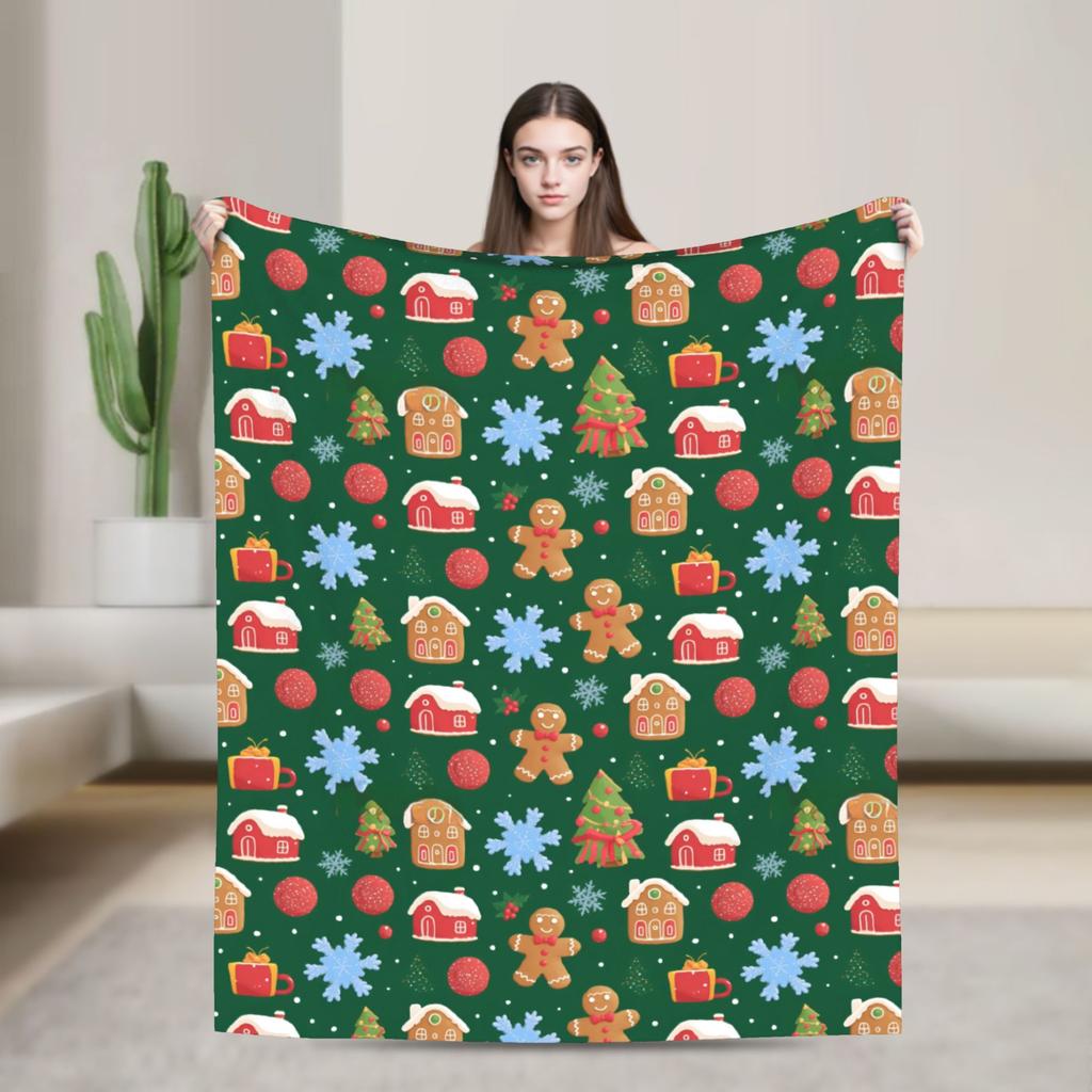 Cozy Christmas Xmas Santa Claus Blanket Accessories Home Decorative Throw Blankets Soft Flannel for Bedroom