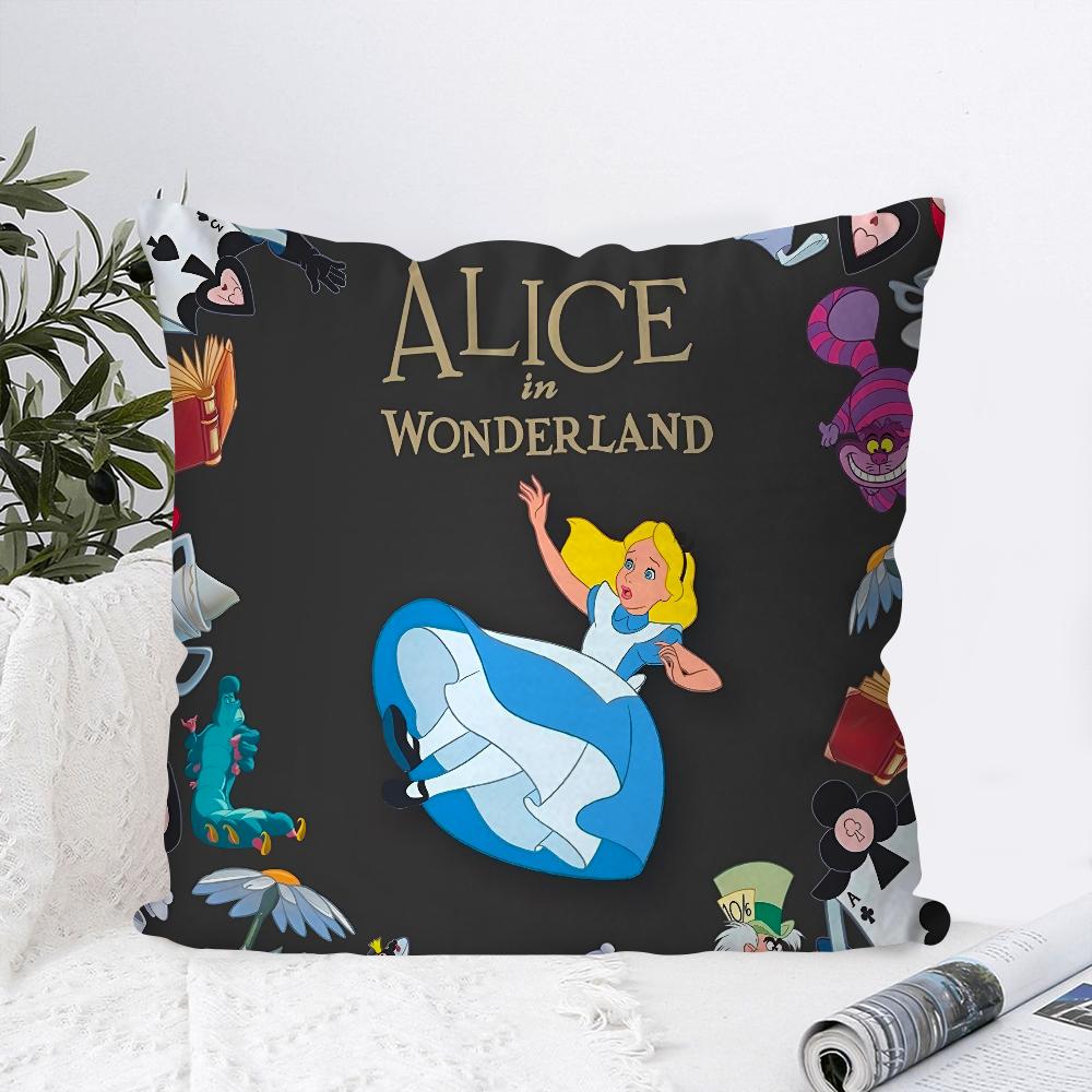 Anime A-Alice In Wonderland Pillow Case Square Pillow Bedroom Sofa Leisure Comfort Cushion Car Living Room Home Decoration