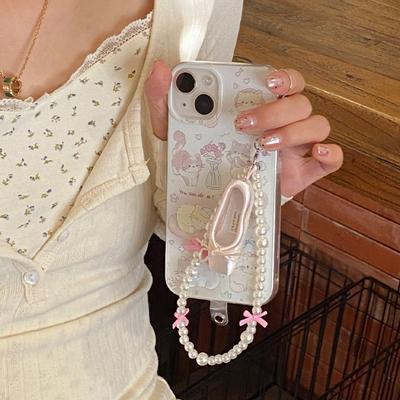 1 Piece Balletcore Kawaii Short Phone Lanyard for Girls INS Cute Korean Fashion Short Phone Charm Earphone Pendant with Strap
