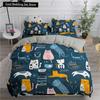 Cartoon Bedding Set Cute Cats Printed 3D Duvet Cover Set Twin Full Queen King Double Sizes Pillowcase Bedclothes Soft Polyester