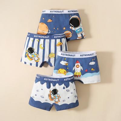 Boxer in cotone 4 pezzi per ragazzi Cartoon Kids Boy Boxer Mutande per bambini 2-12 anni