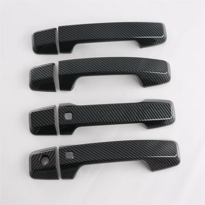 A03E-For Mitsubishi Triton / L200 2024 Carbon Fiber Car Door Handle Cover Trim Exterior Accessories