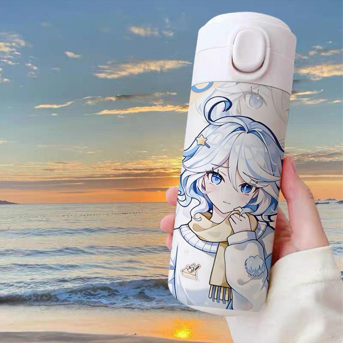 500ml Genshin Impact Thermo Bottle Stainless Steel Winter Funina Insulating Cup Portable Kawaii Anime Water Cup Anime Peripheral 420ml