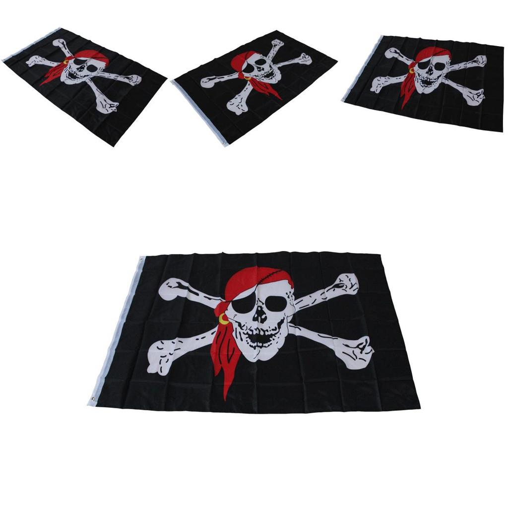 Jolly Roger Piratenvlag Banner Polyester Materiaal Halloween Decoratie Voor Piratenliefhebbers