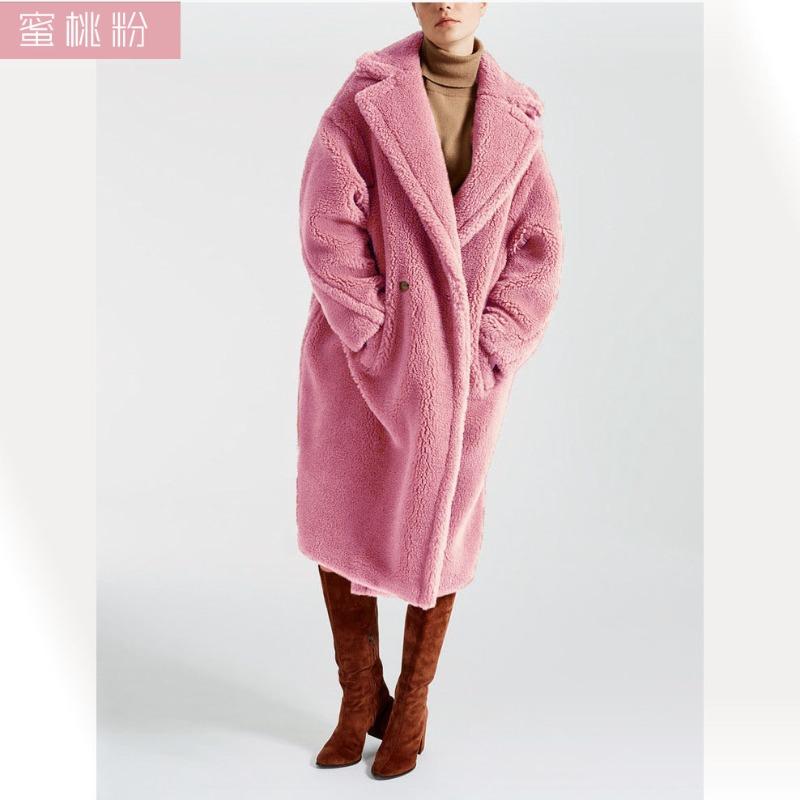 Autumn and winter loose teddy bear imitation fur coat women's clothing medium and long sheep shearing coat sheep shearing thickened