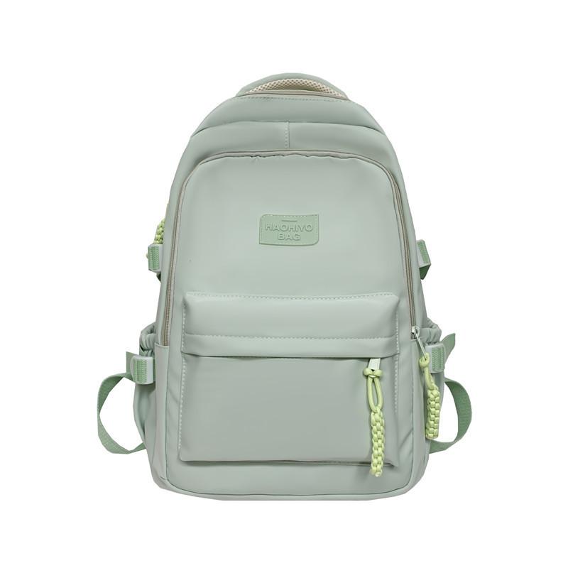Color Solid Simple Letters And Woven Zipper Decoration Backpacks Student