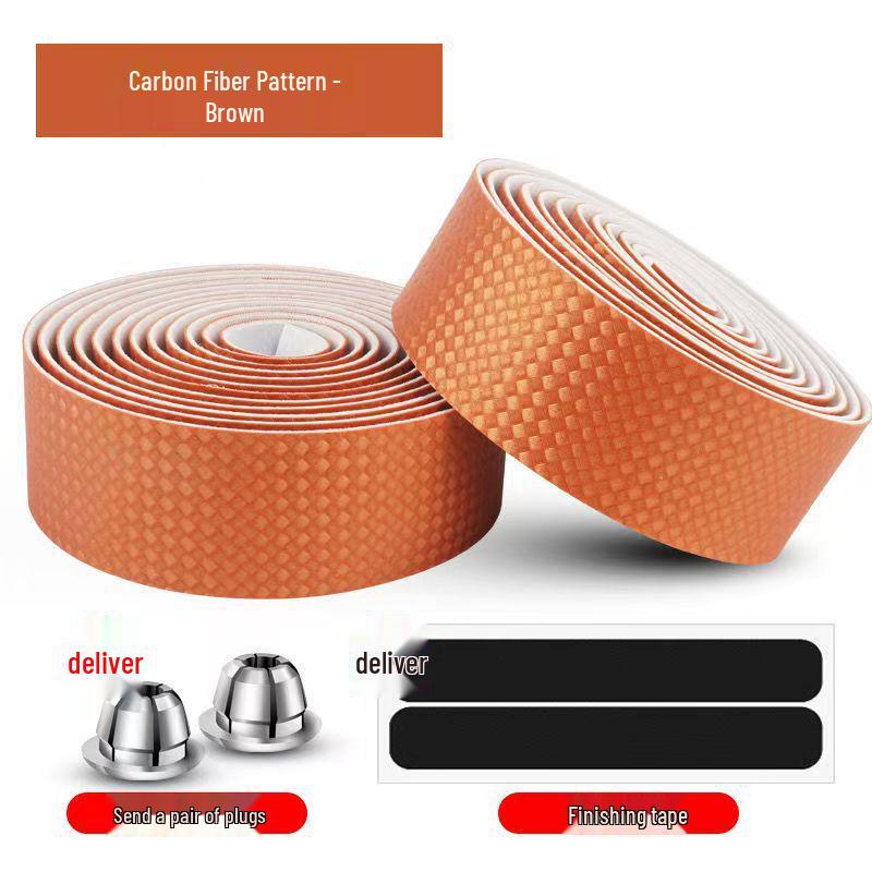 Colorful Non-slip Shock-absorbing Bicycle Handlebar Tape with Carbon Fiber Texture, Breathable Design, and Thick Padding for Road Bikes.