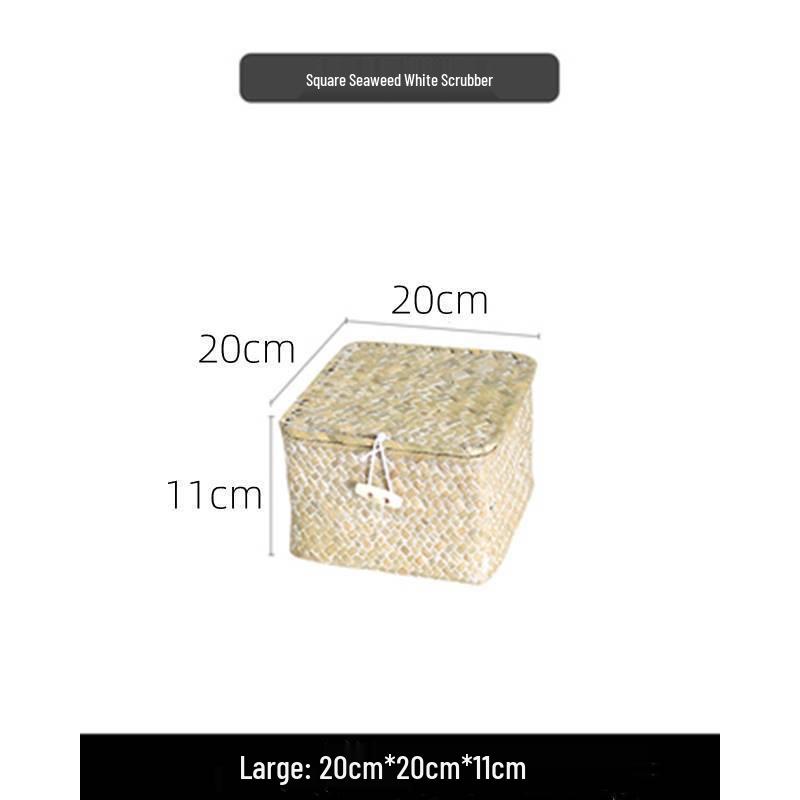 Japanese Style Bamboo Woven Storage Box with Lid - Haili Rattan Souvenir Basket