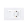 EU Korea Stromstecker mit 16A USB-Steckdose, Elektrisches 2-Wege-Lichtschalter-Panel, Universelle USB-Typ-C 20W Schnellladebuchse 220V