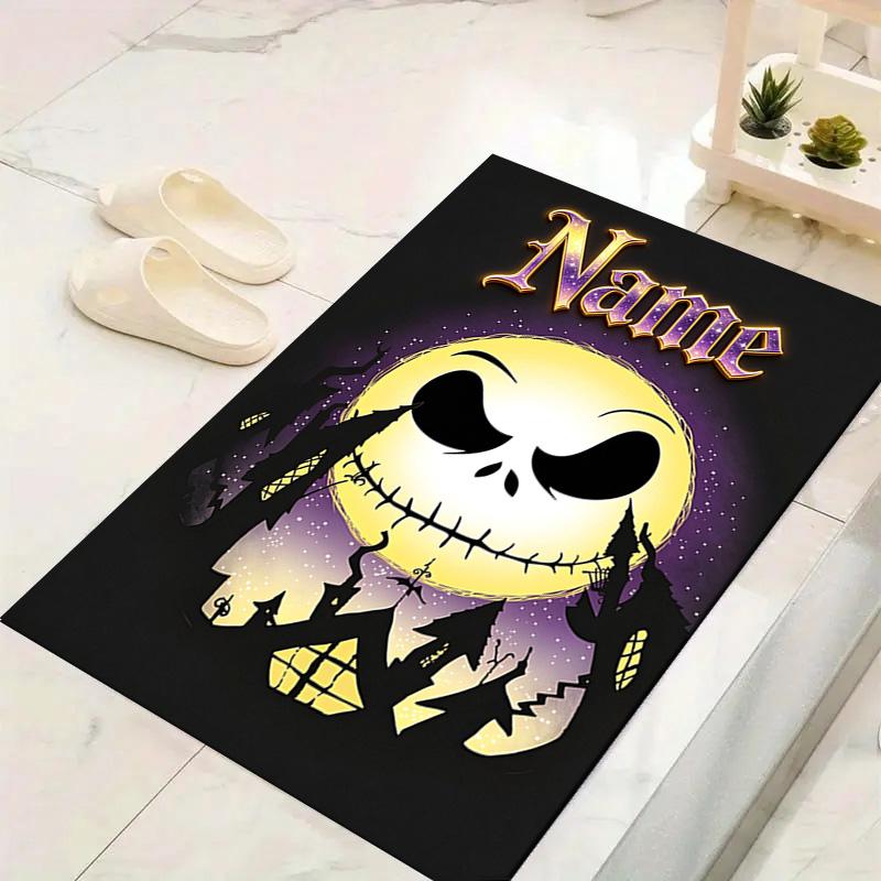 Custom Name Spooky Halloween Moon Carpet for Playroom Bedroom Living Room Sofa Home Decor,kids Game Area Rug Non-slip Floor Mat