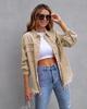 New 2023 Women's Autumn/Winter Denim Cardigan - Solid Color, Single-Breasted Turn-Down Collar Shirt Jacket
