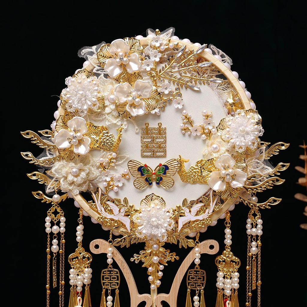 Handmade DIY Chinese Bride Fan Gift for Friend's Wedding