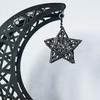 Hollow Moon Iron Tray for Eid Mubarak Dessert and Pastry Serving Platter Cake Storage Organizer Muslims Home Decoration