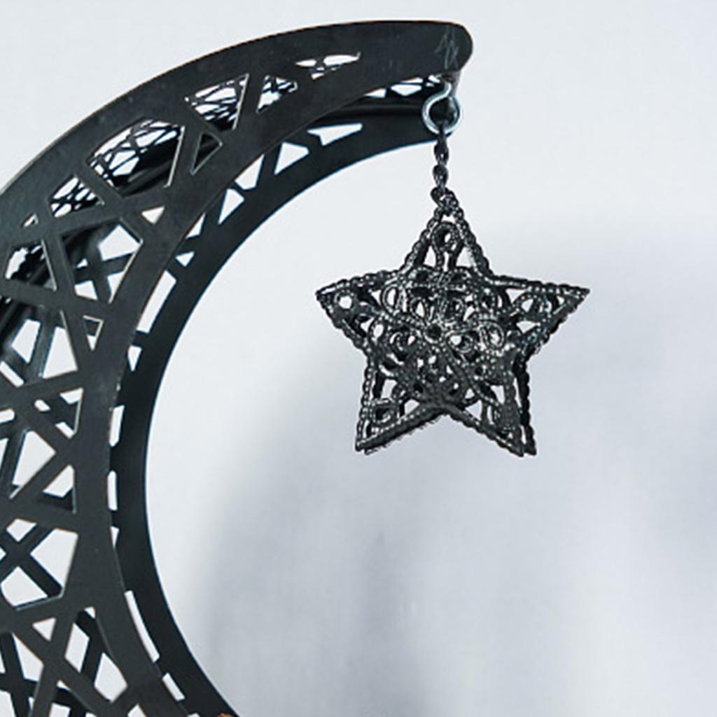 Hollow Moon Iron Tray for Eid Mubarak Dessert and Pastry Serving Platter Cake Storage Organizer Muslims Home Decoration