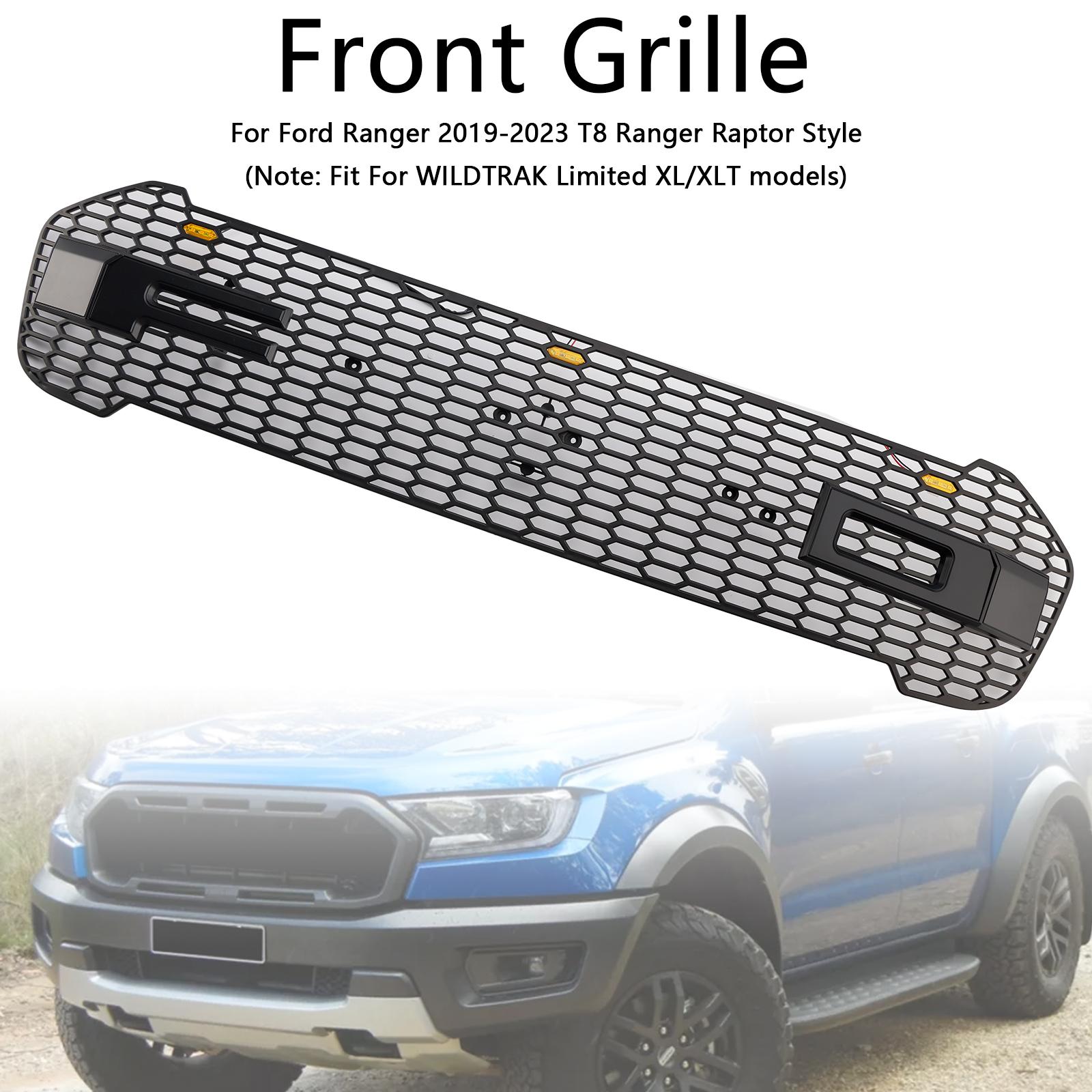 

Raptor Style Front Bumper Grille Grill Fit Ford Ranger T8 2019-2023 W/LED