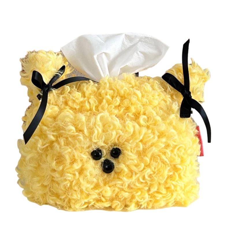 Plush Puppy Tissue Storage Box Holder Lovely Home Accessory for Living Room Office Supplies and Car Decoration