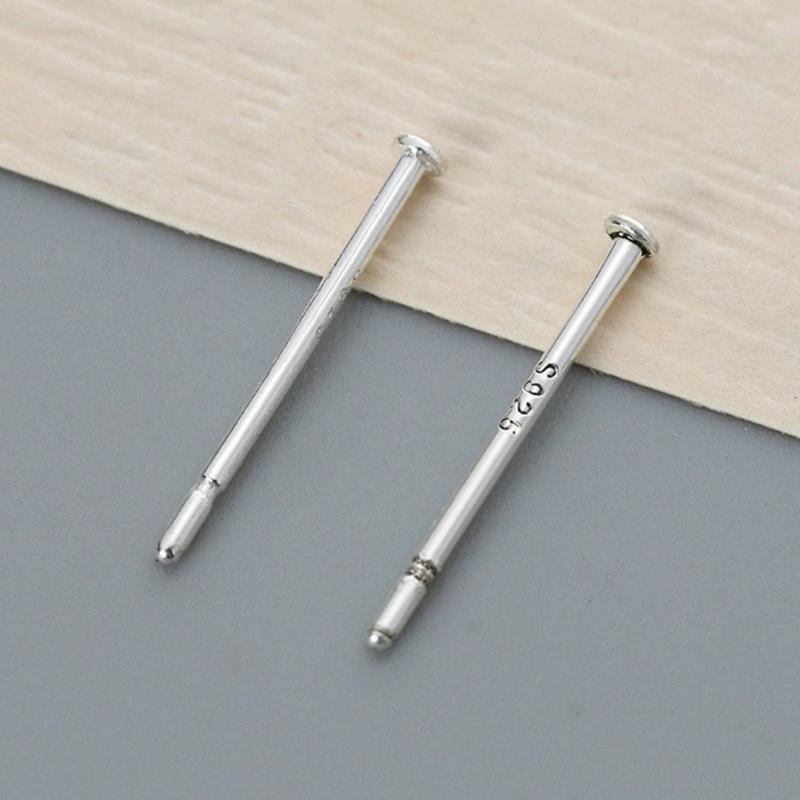 10 Pares de Agujas para Piercing de Oreja Hipoalergénicas Pendientes de Botón para Oreja Tono Plateado para Usuarios Primerizos Unisex Accesorios de Pines para Oreja