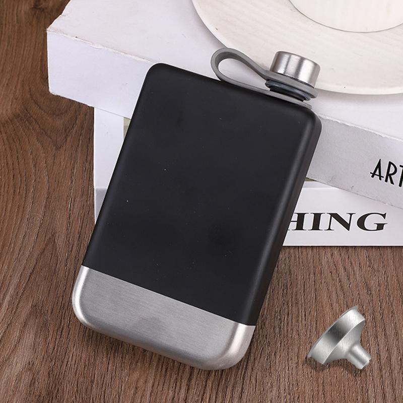 9oz Pocket Hip Flask Alcohol Bottle Stainless Steel Matte Flagon Travel Wine Drink Pot Leakproof Whiskey Bottle Funnel Screw Cap