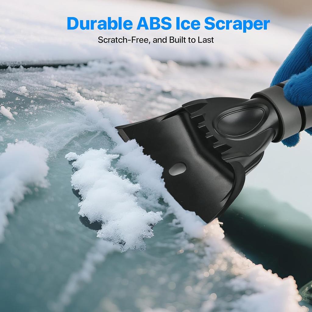 35.4" Ice Scrapers For Car Windshield, Extendable Snow Brush For Car With Foam Grip, Snow Scraper For SUV Truck - Gray
