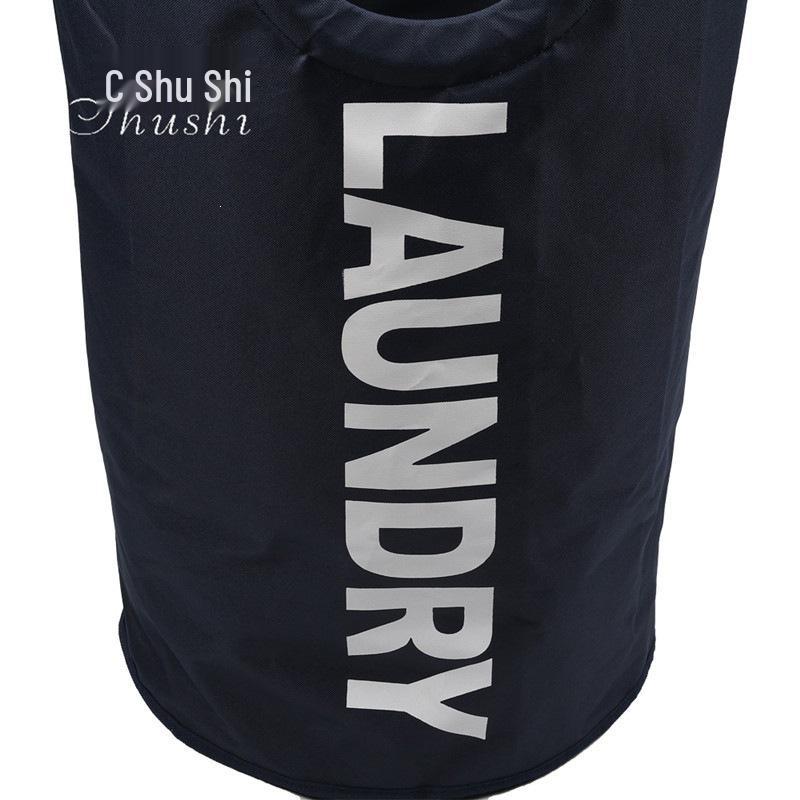 Large Round Printed Oxford Cloth Laundry Basket - Stylish Home Storage