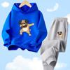 Funny Dabbing French Bulldog Dog Hoodie Set Casual Thin Hoodies + Pants Two-Piece Tracksuit Trendy Sportswear Set