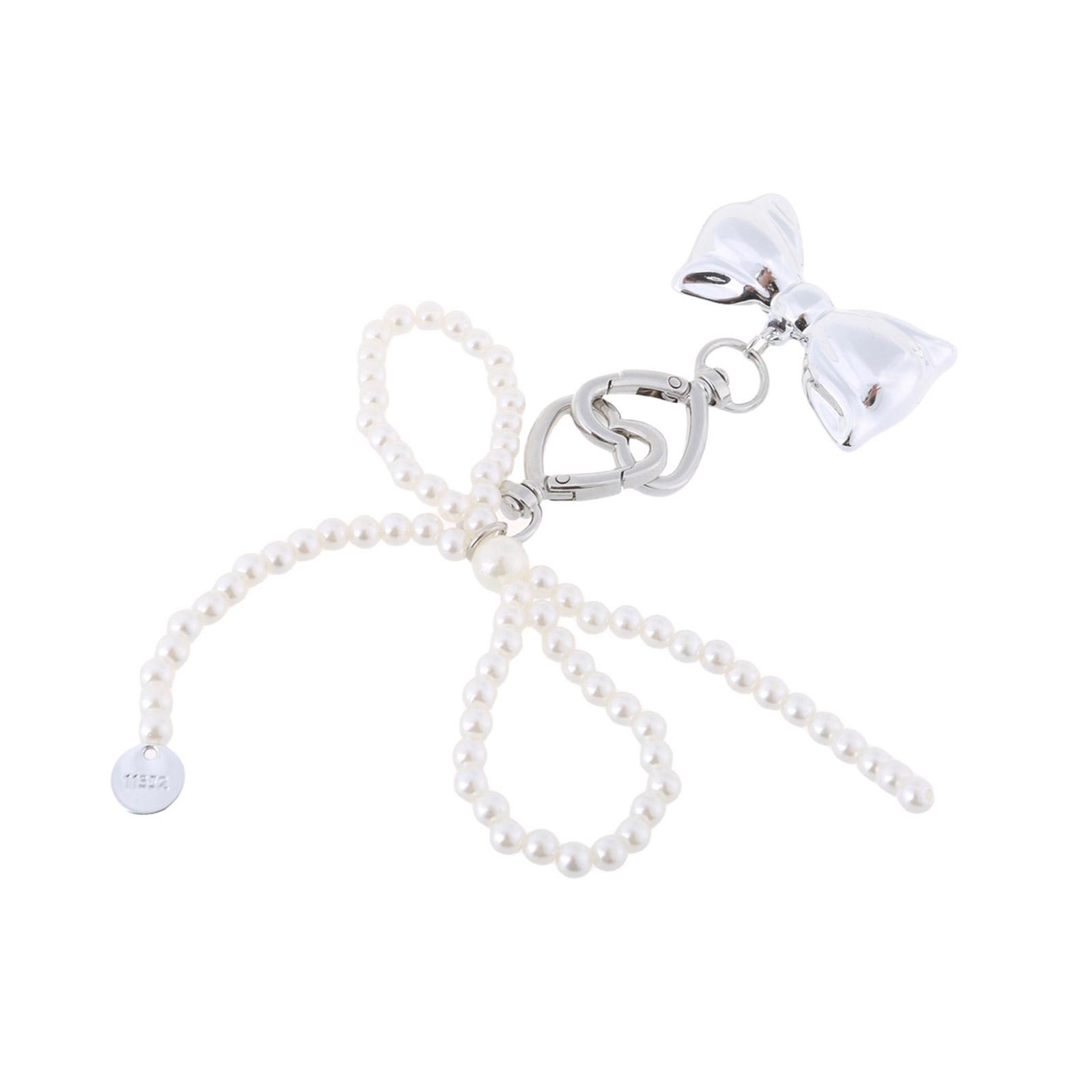 

Сладкий серебристый бантик, бусина, брелок-подвеска, милые подвески, украшения, брелок-шарм для кошелька, сумки, рюкзака, сумочки белый