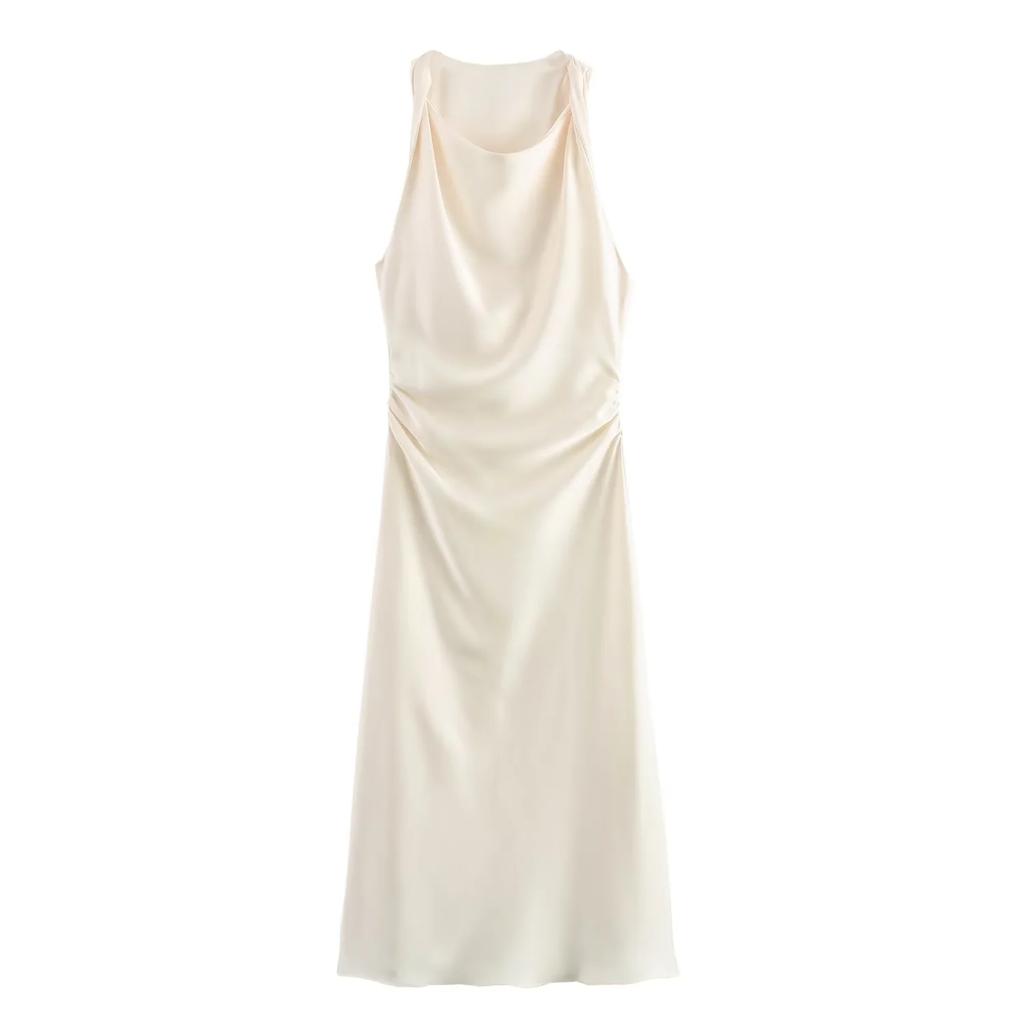 Satin Long Dresses for Women 2026 Summer Slip Midi Dress Woman Sexy Evening Party Dress Sleeveless Female Elegant Dresses