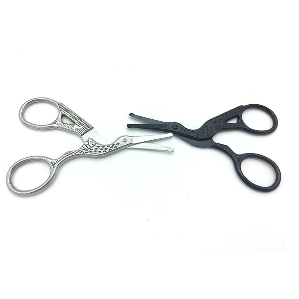 Round Head Nose Hair Trimming Scissors Stainless Steel Silver Facial Trimming Tweezer Mini Black Nose Hair Trimmer Beauty Tool