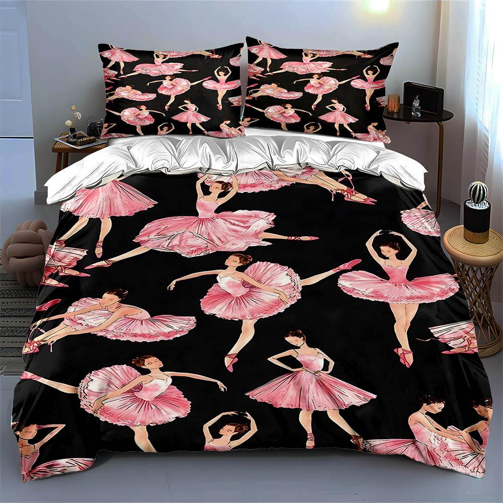 Ballet Dancer Illustrations Bedding Duvet Cover Sets Duvet Covers Pillowcases Gifts (1 * Duvet Cover 2 * Pillowcases, Without Duvet Insert)