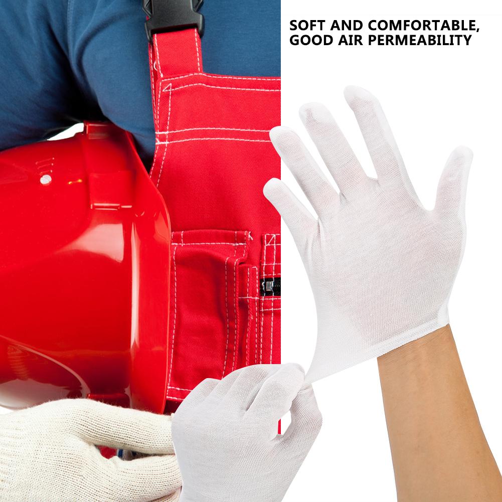 12 Paia Guanti Puro Cotone Traspiranti Morbidi Elastici Resistenti all'Usura Guanti da Ispezione