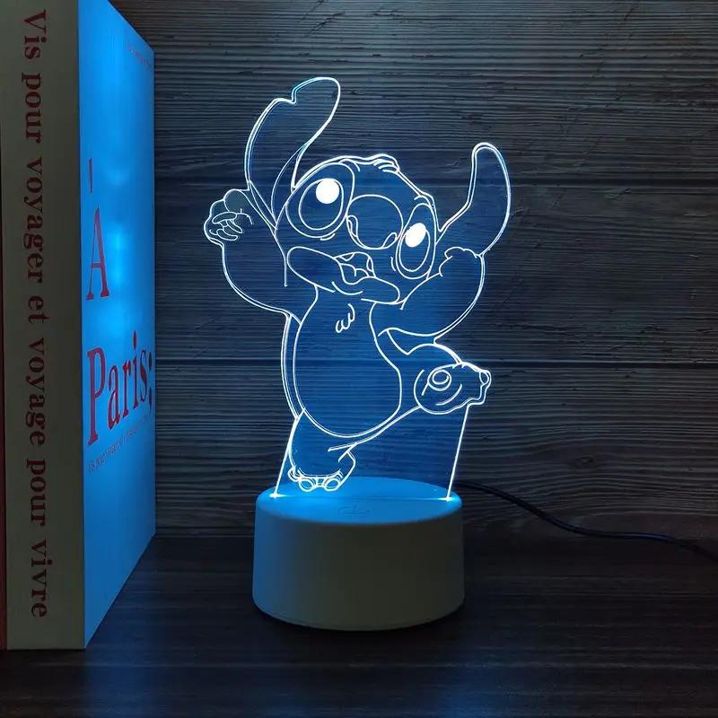 

Lilo & Stitch Animation Peripherals Stitch Cartoon Night Lamp Bedside Ambience Lamp Bedroom Decor Children s Birthday Gift Single warm light