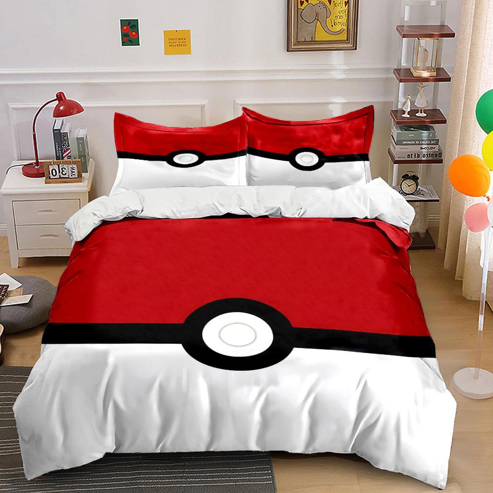 

Red Poké Ball design. Bedding sets Duvet cover sets Duvet covers Pillowcases(1 * Duvet Cover 2 * Pillowcases, without duvet insert) 135x200cm