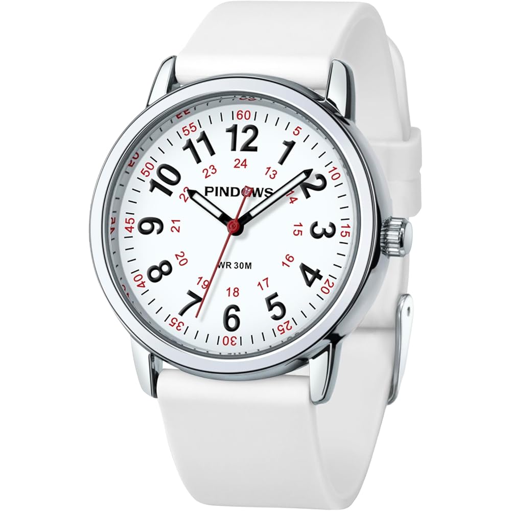 PINDOWS Women s Analog Quartz Watch 30m Water Resistant Military Display Glow Dial Unisex