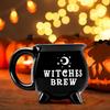 12 Oz Coffee Mug Witches Brew Pattern Mug Black Ceramic Beverage Mugs Ceramic Spooky Witch Coffee Cup for Halloween Birthday