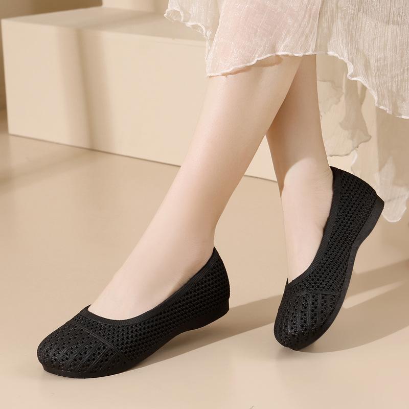 Été Nouveau Style Bout Perforé Creux Sandales Antidérapantes à Porter Chaussures Blanches Respirantes pour l'Extérieur, Chaussures de Plage Polyvalentes à Semelle Plate