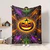 1pc Pumpkin Halloween Blanket, Lightweight Flannel Throw Blanket for Sofa, Bed, Travel, Camping, Living Room, Office, Couch, Chair, a0922080