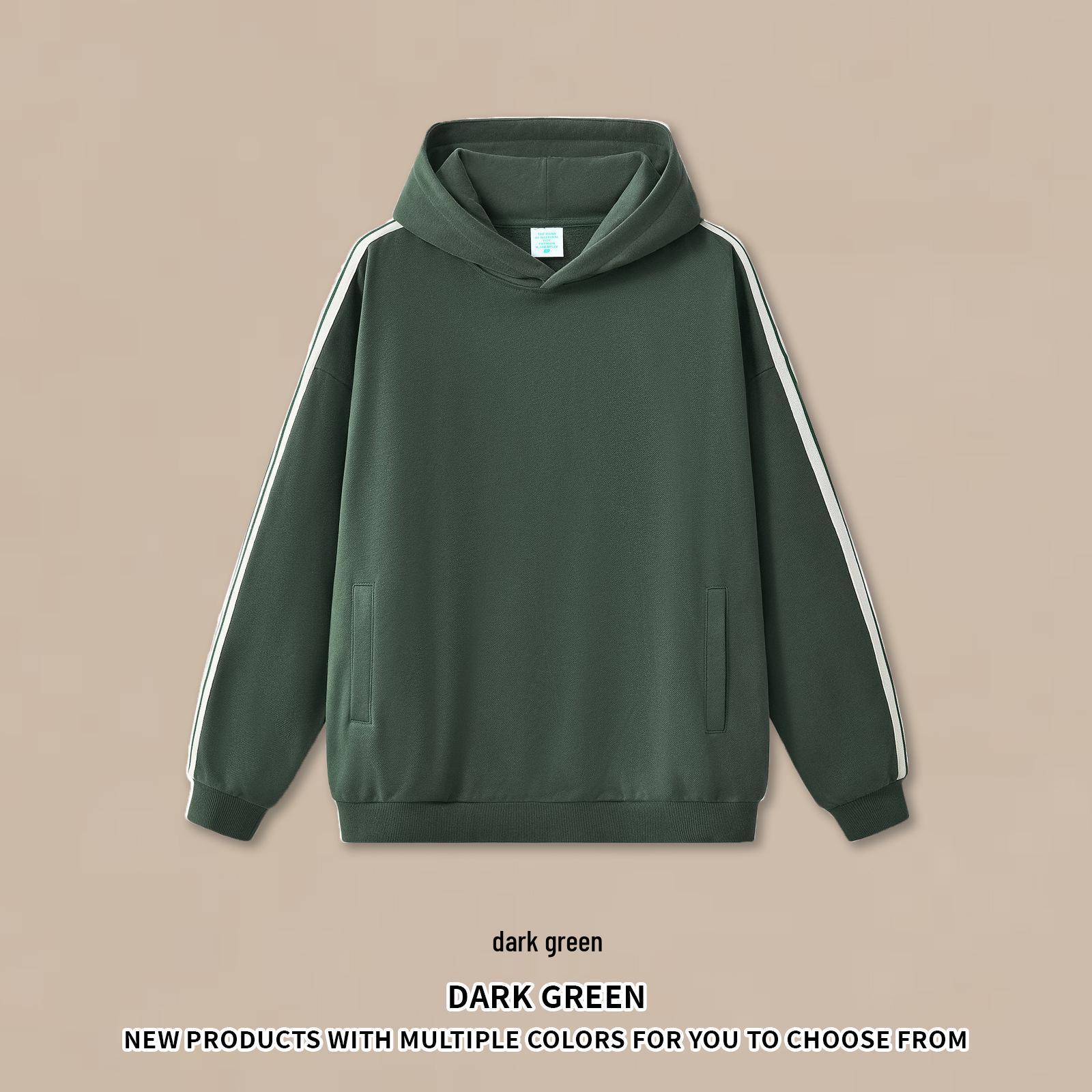 RS Men s Color Block Striped Hoodie | American Sporty Woven Tape Fleece for Men Extra Large темно-зеленого