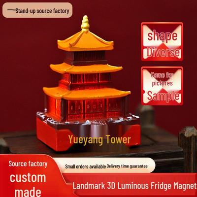 Yueyang Tower 3D Świecący Magnes Żywiczny: Kulturowe i Kreatywne Pamiątki Architektury Starożytnej