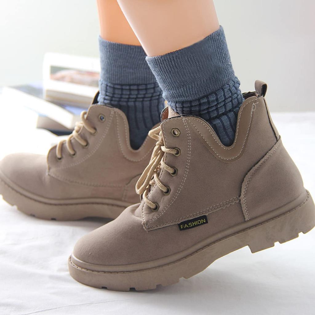 [DAMILY] Women's Socks, Spring/Summer/Autumn, 10-Pair Set, Stylish Cotton Socks, Colorful, Warm, Crew Socks, Plain, Cute, Casual, Indoor, Women's Sock