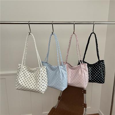 Fashionable Polka Dot Shoulder Bag for Commuting, Large Capacity Bag, Hand-held Tote Bag