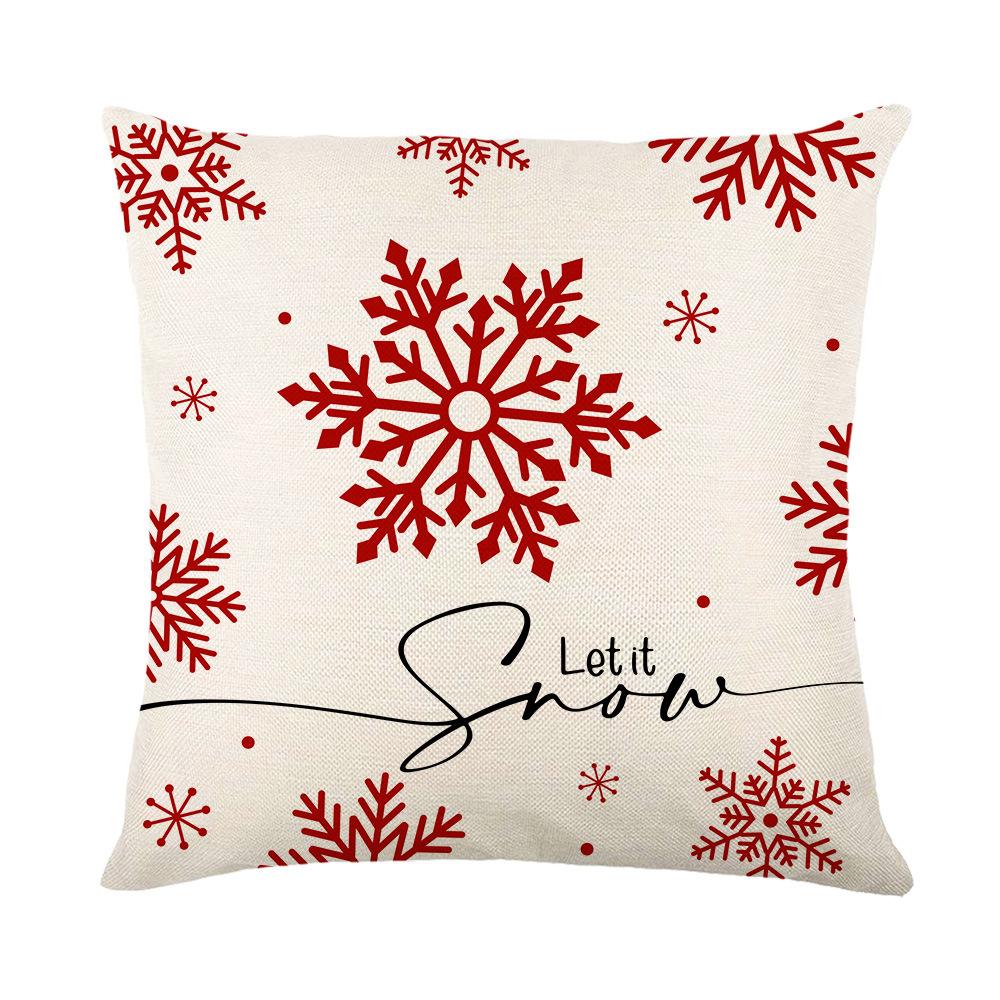 New Christmas Letter Printed Pillow Cover Christmas Tree Snowflake Home Bedroom Pillow Cushion