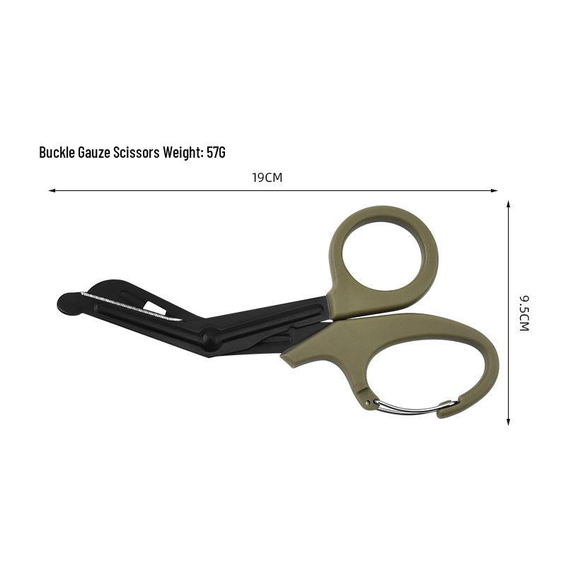 Stainless Steel 19CM Scissors: Gauze, Canvas, EMT Bandage, Curved Tip, Tape.