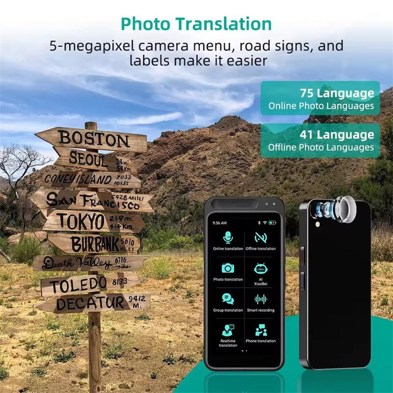 Portable Z6 Instant Intelligent Voice Translation Recording 139 Language Real Time Smart Offline Translation Machine