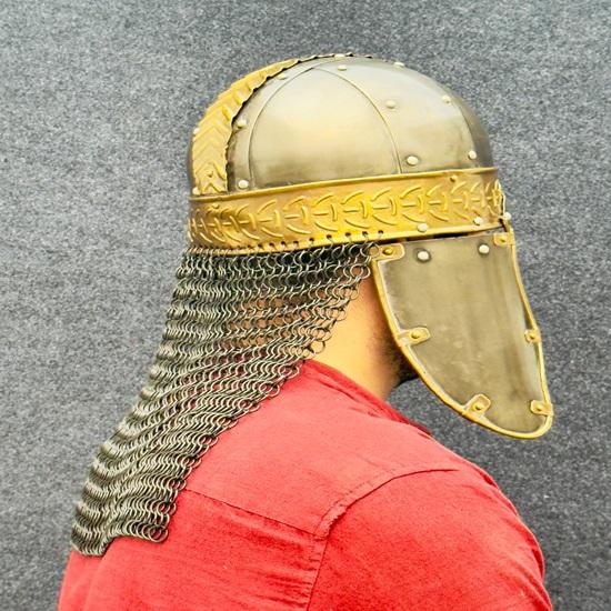 Medieval Wolf Warrior Helmet Warrior Chain-Mail Helmet for Fantasy Perfect for Cosplay, LARP Helmet Collectors Best Gift