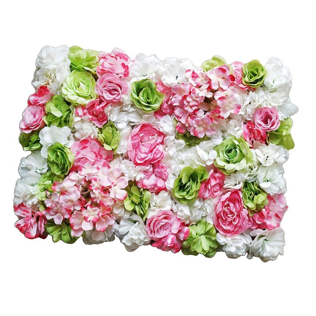 Artificial Silk Rose Flower Wall Christmas Fake Flower Panel for Wedding Party